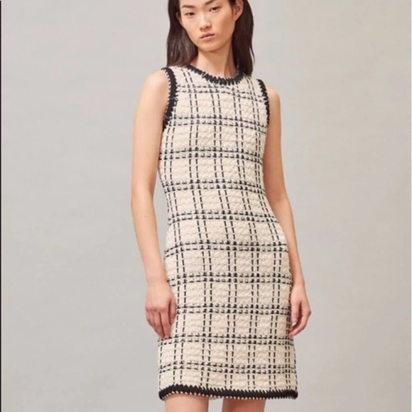 Tory Burch NWT $596 Sleeveless Linen Tweed Shift Dress Size Small Chanel - Picture 2 of 15